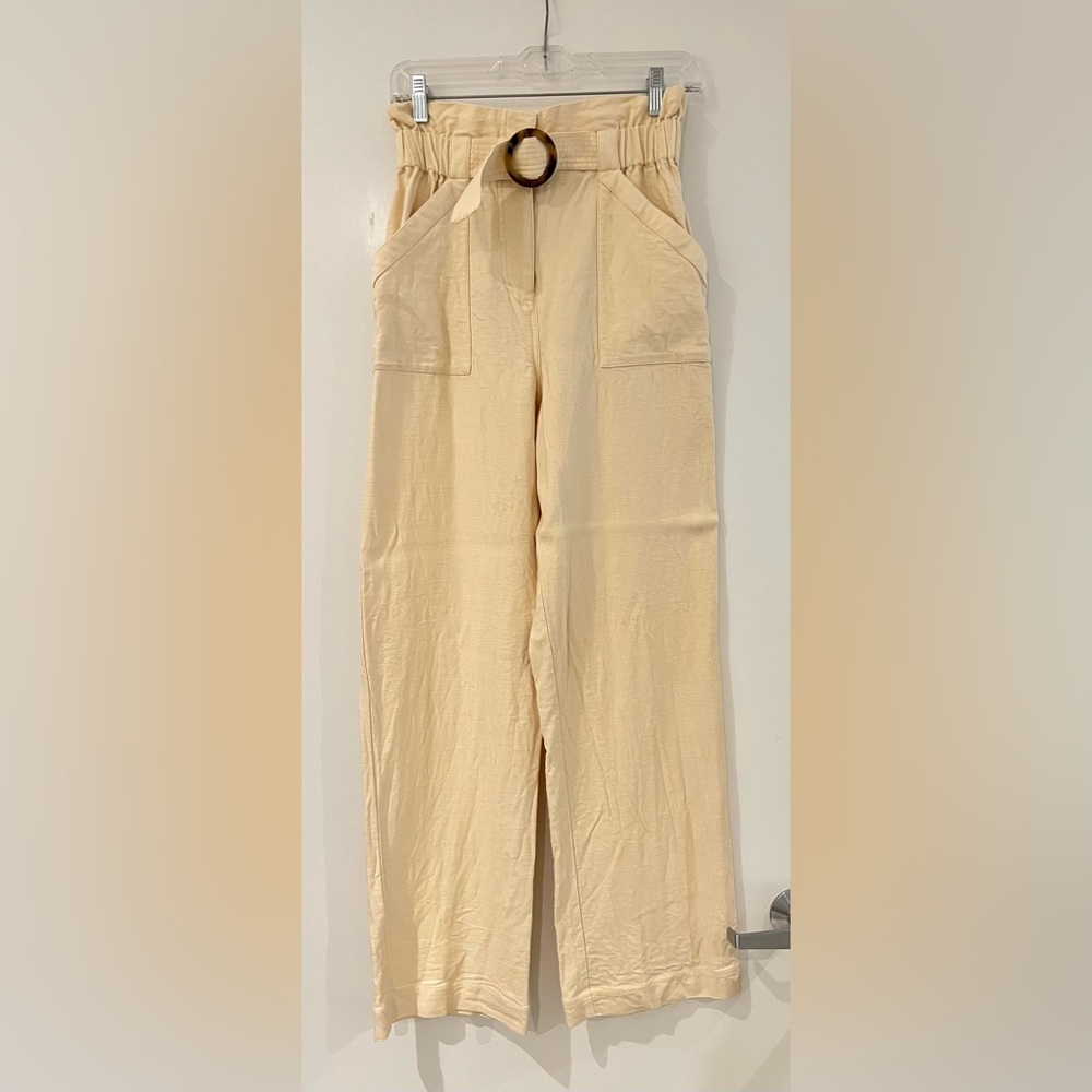 Sezane pale yellow trousers sz 38